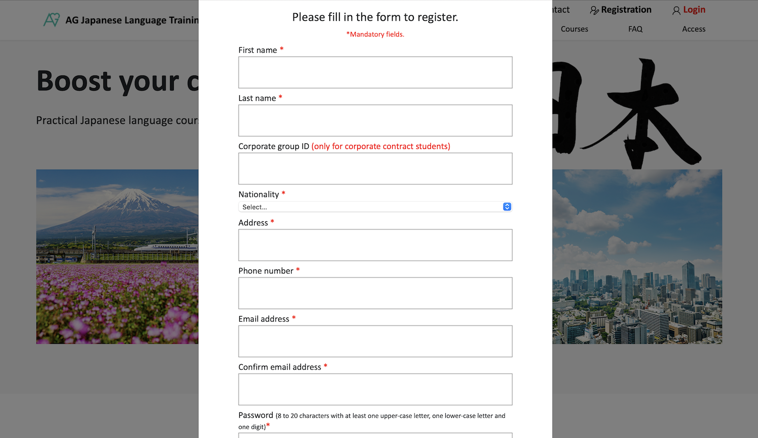 Online form